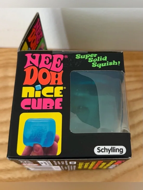 Blue Needoh Squish NICE CUBE - Original Medium 2.25” square - Sealed New in Box - Picture 3 of 7